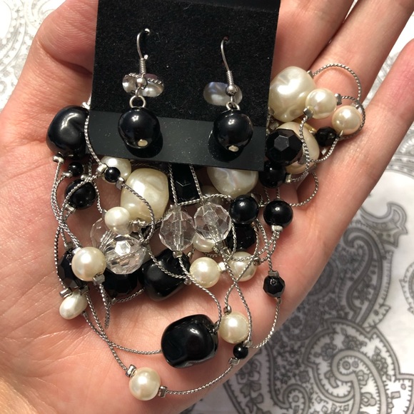 ⬇️ long beaded necklace with earrings - Picture 5 of 6